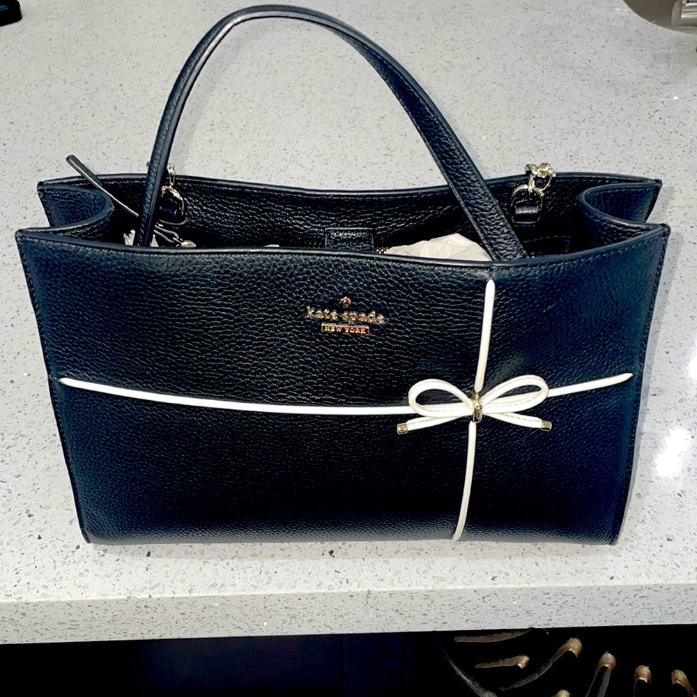 Kate Spade Black Handbag with white trim